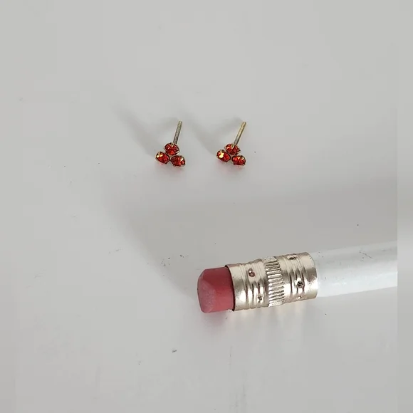 **FREE add-on** Orange Rhinestone Earrings - Picture 2 of 2